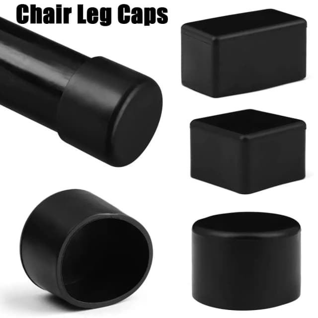 4 stks/set Zwart PVC Stoelpoot Caps Nieuwe Ronde Bodem Meubels Voeten Siliconen Pads Antislip Covers Floor Protectors accessoires