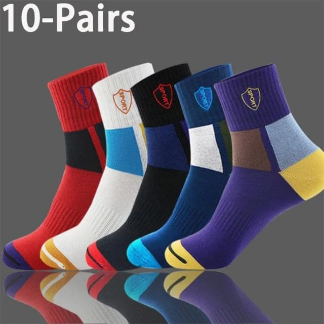10 Paar Heren Anti-Geur Zweetsokken Mid-Calf Sportsokken Lente, Zomer, Vier Seizoenen, Herfst En Winter Katoen Business Heren