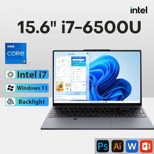 15.6 Inch Intel Core I7 1080P Laptop Computer Pc 16Gb Ddr4 512Gb 1Tb Ssd Notebook Wifi 6 Verlicht Toetsenbord Camera Gaming Laptops