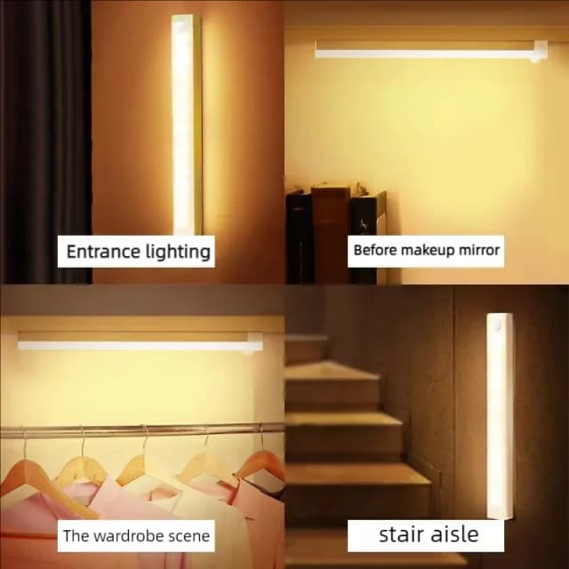 Draadloze oplaadbare LED-nachtverlichting Bewegingssensorverlichting Kast Keuken Nachtverlichting Slaapkamer Sensorlicht Kast Trapverlichting