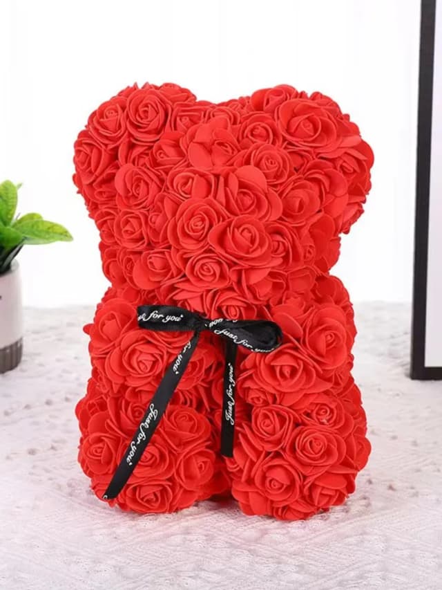Teddybeer Valentijnsdag Cadeau Creatief Roos Beer Cadeau PE Bloem Romantische schuimbeer Kerst Decoratief Cadeau Moederdag