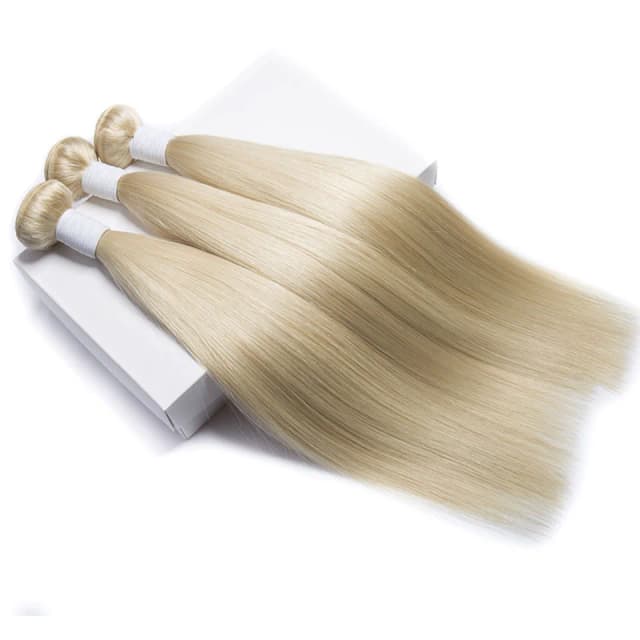 Blond Menselijk Haar Bundels 100 g/stk 613 Bundels Menselijk Haar Steil Blond Haar Weave Bundels voor Vrouwen Dubbele Inslag Remy haar Inslag
