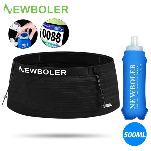 NEWBOLER elastische sportheuptas Pack Running Race Number Belt Triathlon Marathon Race Fietsen Bergbeklimmen Telefoon heuptas