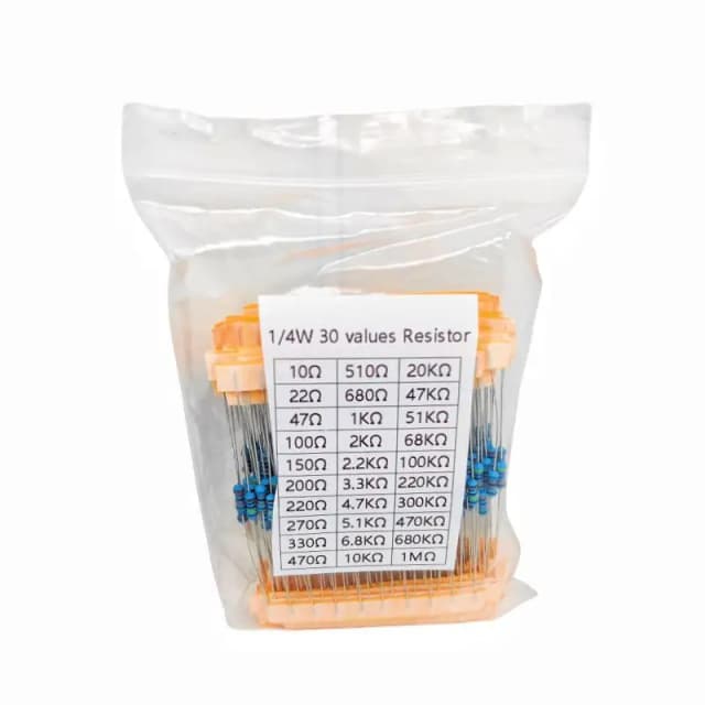 300-600 Stks/set 30 Soorten 1/4W Weerstand 1% Metalen Film Weerstand Pakket Diverse Kit 1K 10K 100K 220ohm 1M Weerstanden 300 Stks/set