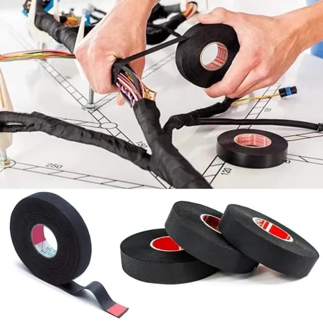15 meter hittebestendig vlamvertragende tape Coroplast zelfklevende doek tape voor auto kabelboom kabelboom bescherming