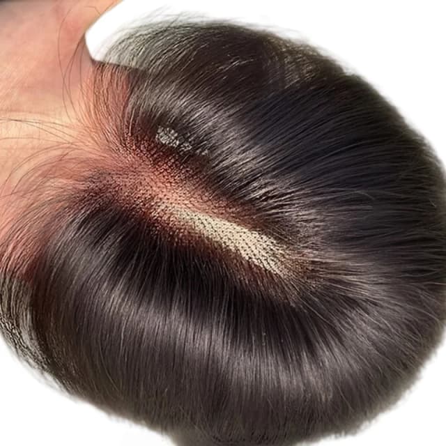 Ultradunne Mesh Haar Toppers 7x11 cm Clip-In Fringe Pony Haarstukje voor Vrouwen Pluizig Echt Haar Verhogen Volume Cover Wit Haar