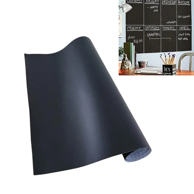 2 Stuks Magnetische Stickers Graffiti Schoolbord Bord Muur Sticker Kind Behang Voor Thuis Klaslokaal Kantoor 45X200Cm (Zwart)