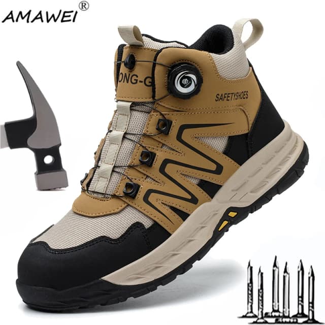 Nieuwe veiligheidslaarzen heren werken onverwoestbare schoenen sneakers stalen neus beschermende laarzen anti-smash anti-lek werk tactische laarzen