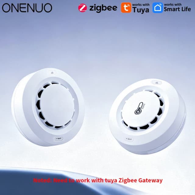 Tuya Zigbee Brandalarm Detector Rooksensor Home Security Alarm voor Home Security Moet werken met Tuya Zigbee Hub