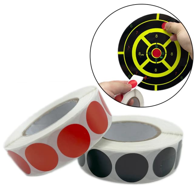 1000/Stuks Schieten Voor Doel 19mm Zwart/Rood Doel Pleisters Schieten Doel Pleisters Sticker Bullseye Boring Schieten accessoires